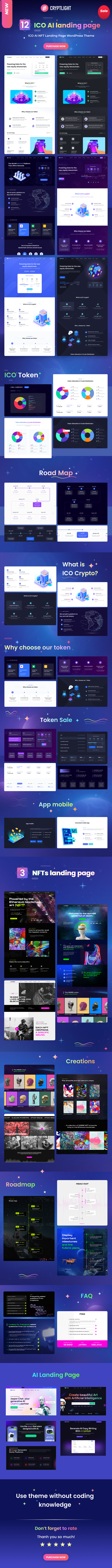 Cryptlight - ICO NFT AI Landing Page WordPress Theme