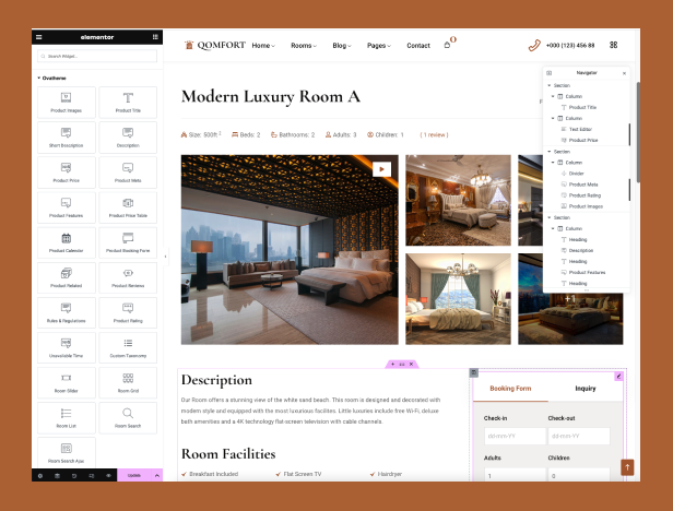 Qomfort - Hotel Booking WordPress Theme