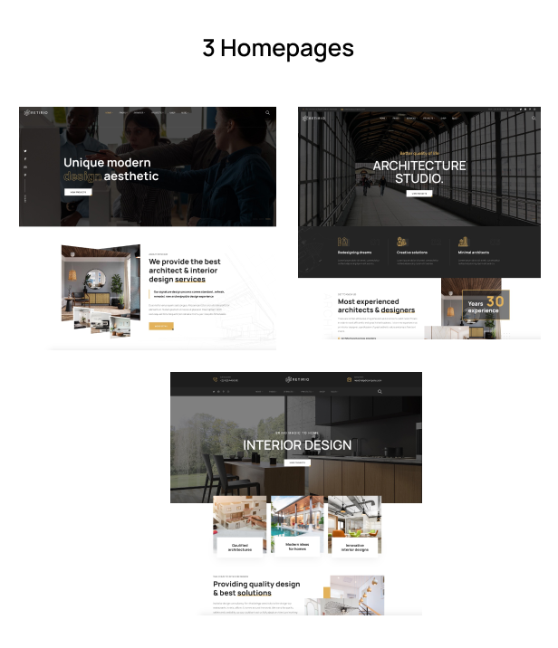Retirio - Architecture and Interior WordPress Theme