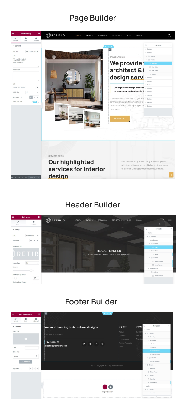 Retirio - Architecture and Interior WordPress Theme