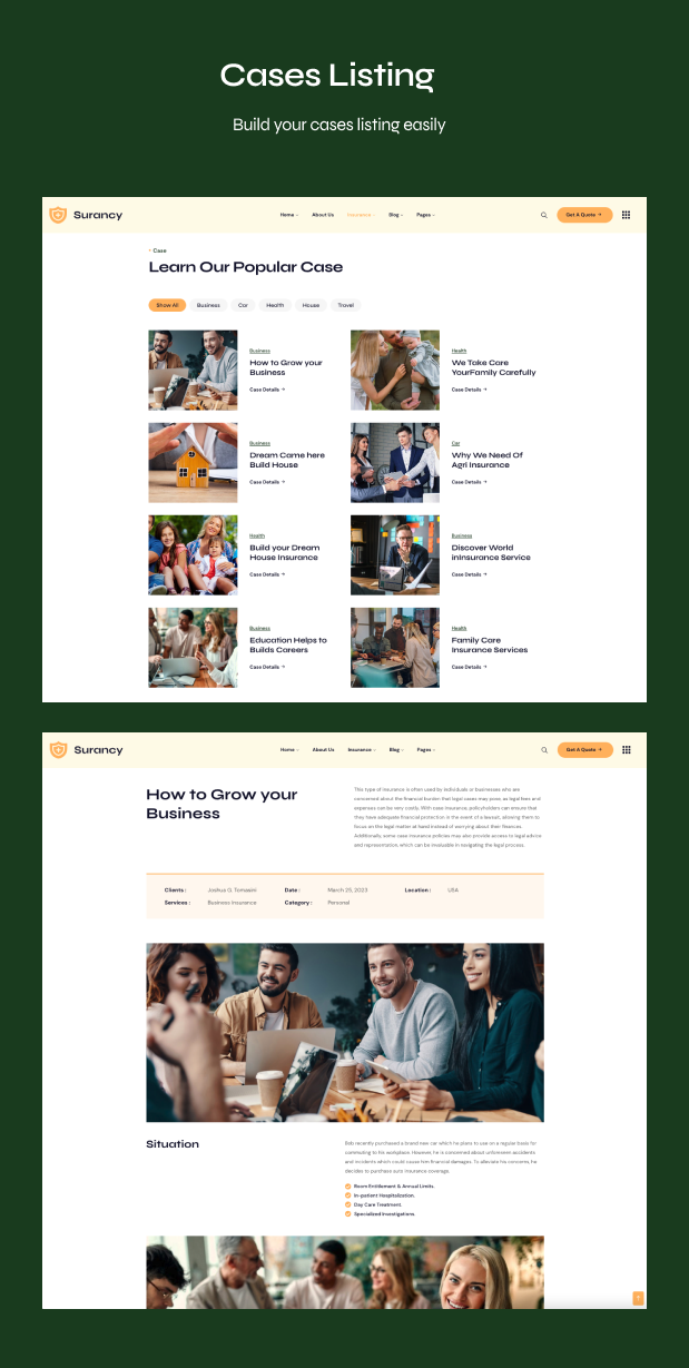 Surancy - Insurance Agency WordPress Theme