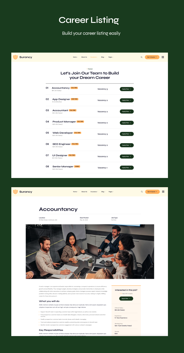 Surancy - Insurance Agency WordPress Theme