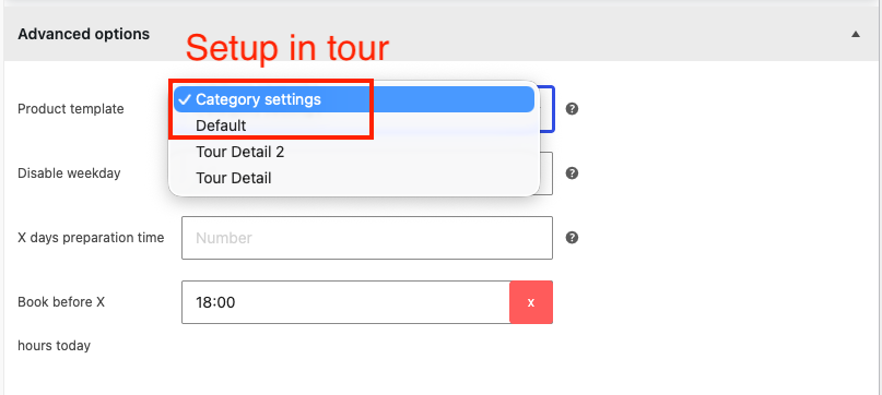 Default template setup step 1