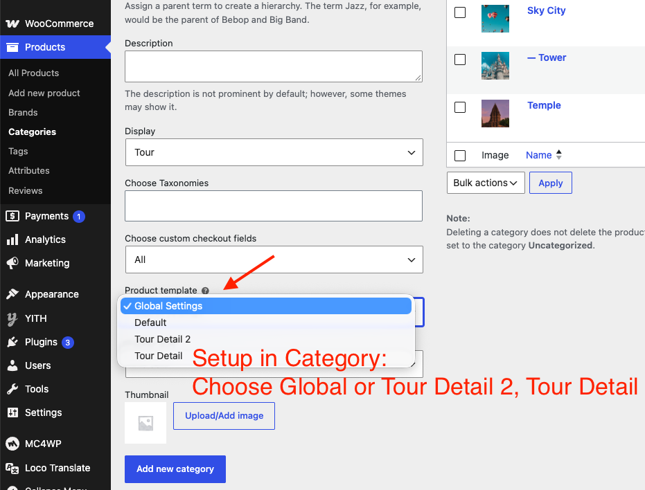 Elementor template setup step 2