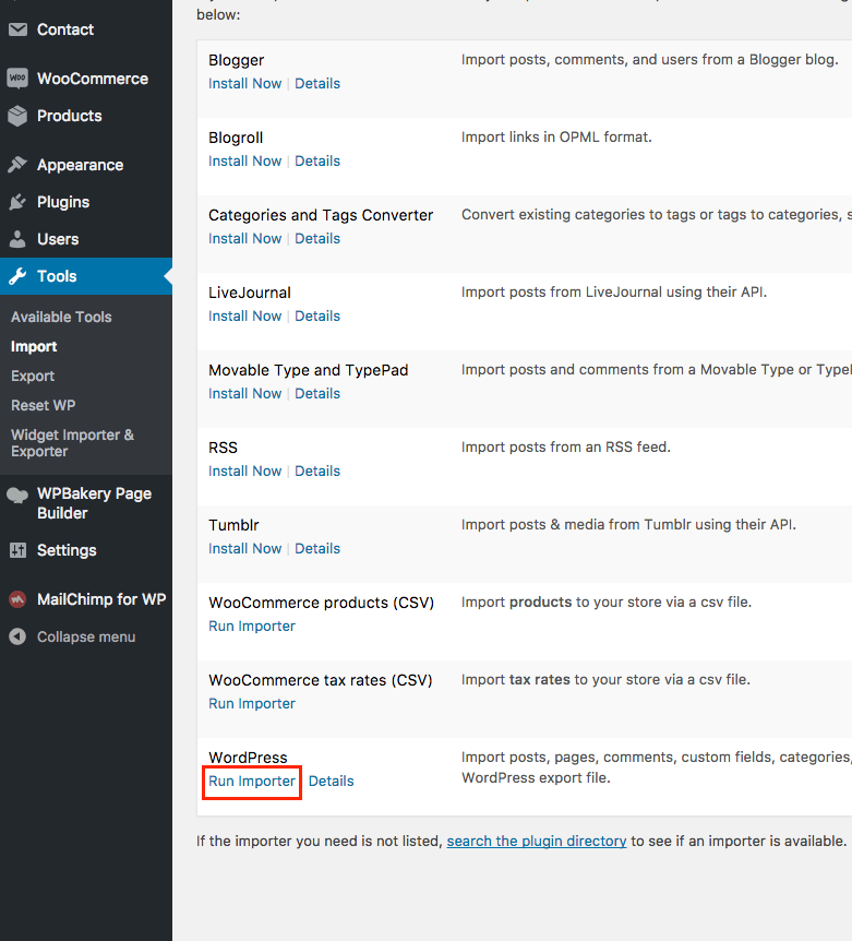Manual import step