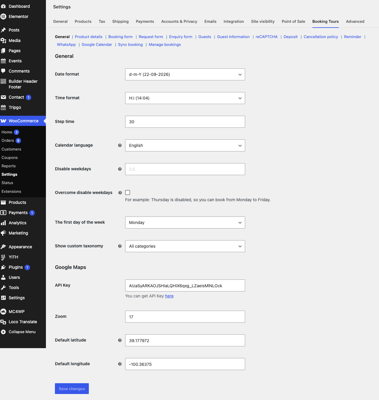 General settings