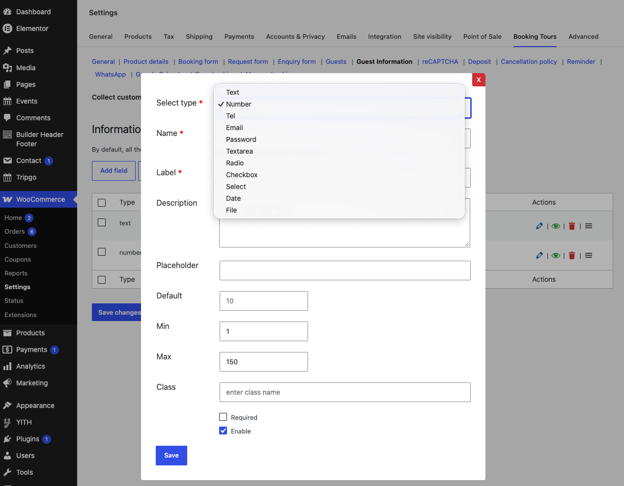 Add custom checkout field popup